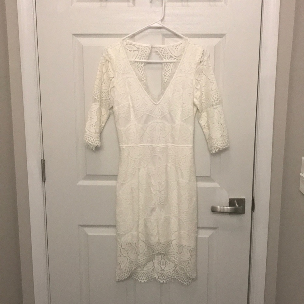 White lace cocktail dress